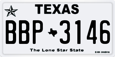 TX license plate BBP3146