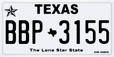 TX license plate BBP3155