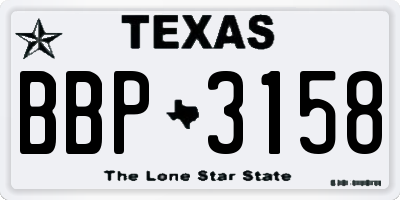 TX license plate BBP3158
