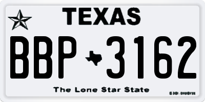 TX license plate BBP3162