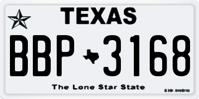 TX license plate BBP3168