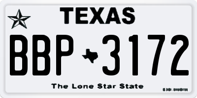 TX license plate BBP3172