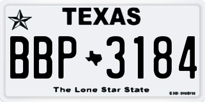 TX license plate BBP3184