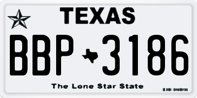 TX license plate BBP3186