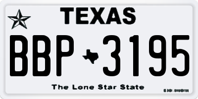 TX license plate BBP3195