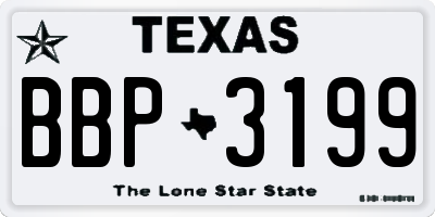 TX license plate BBP3199
