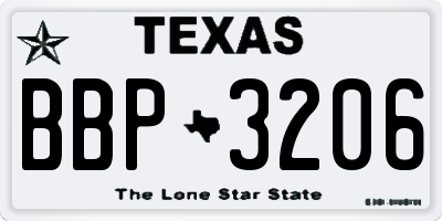 TX license plate BBP3206