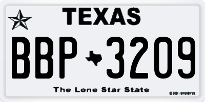 TX license plate BBP3209