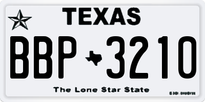 TX license plate BBP3210