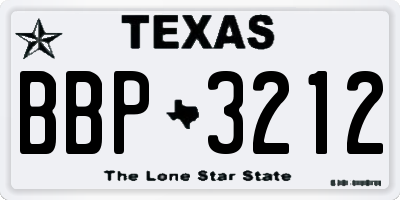 TX license plate BBP3212
