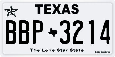 TX license plate BBP3214