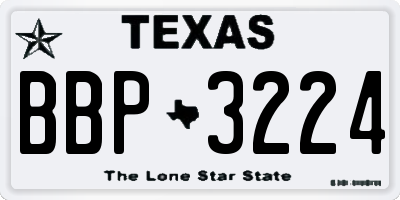 TX license plate BBP3224