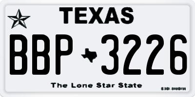 TX license plate BBP3226