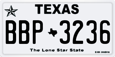 TX license plate BBP3236