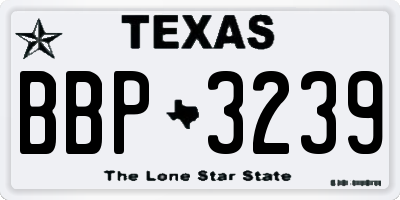TX license plate BBP3239