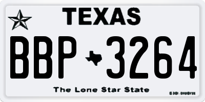 TX license plate BBP3264