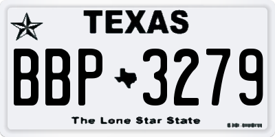 TX license plate BBP3279