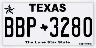 TX license plate BBP3280