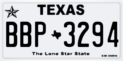 TX license plate BBP3294