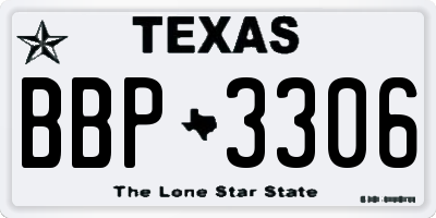 TX license plate BBP3306