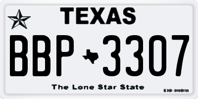 TX license plate BBP3307