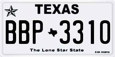 TX license plate BBP3310