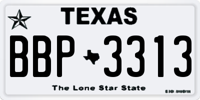 TX license plate BBP3313