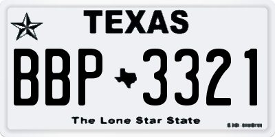TX license plate BBP3321
