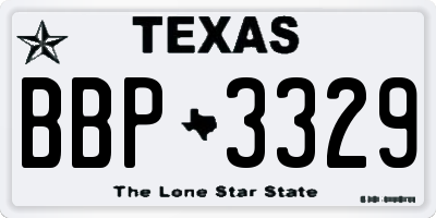TX license plate BBP3329