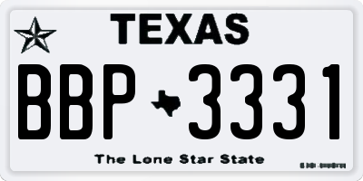 TX license plate BBP3331