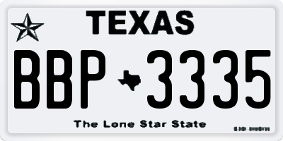 TX license plate BBP3335