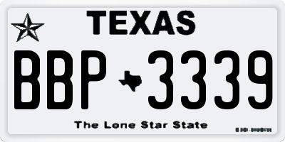 TX license plate BBP3339