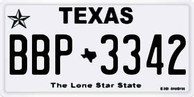 TX license plate BBP3342