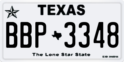 TX license plate BBP3348
