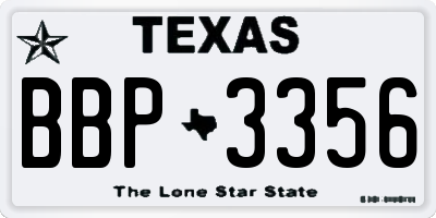 TX license plate BBP3356