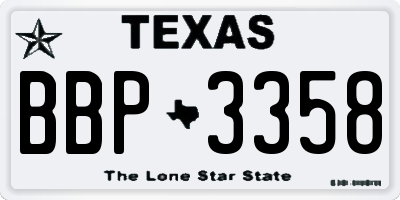 TX license plate BBP3358