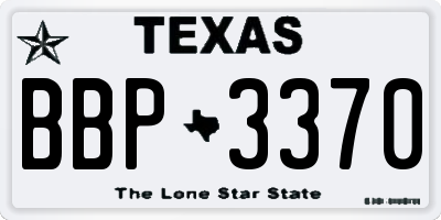 TX license plate BBP3370