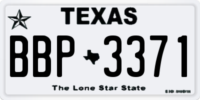 TX license plate BBP3371