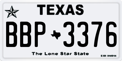 TX license plate BBP3376