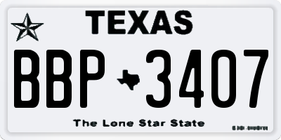 TX license plate BBP3407