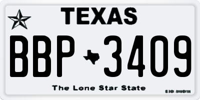 TX license plate BBP3409