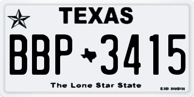 TX license plate BBP3415