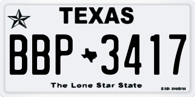 TX license plate BBP3417