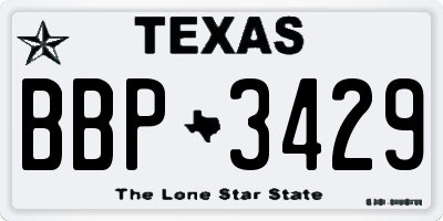 TX license plate BBP3429