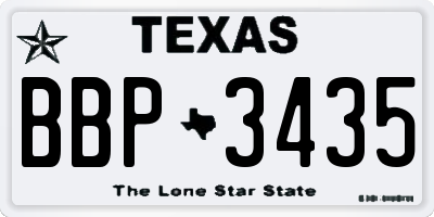 TX license plate BBP3435