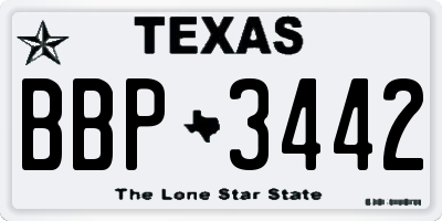 TX license plate BBP3442