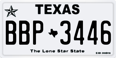 TX license plate BBP3446