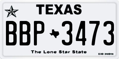 TX license plate BBP3473