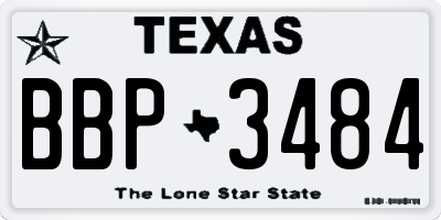 TX license plate BBP3484