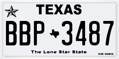TX license plate BBP3487